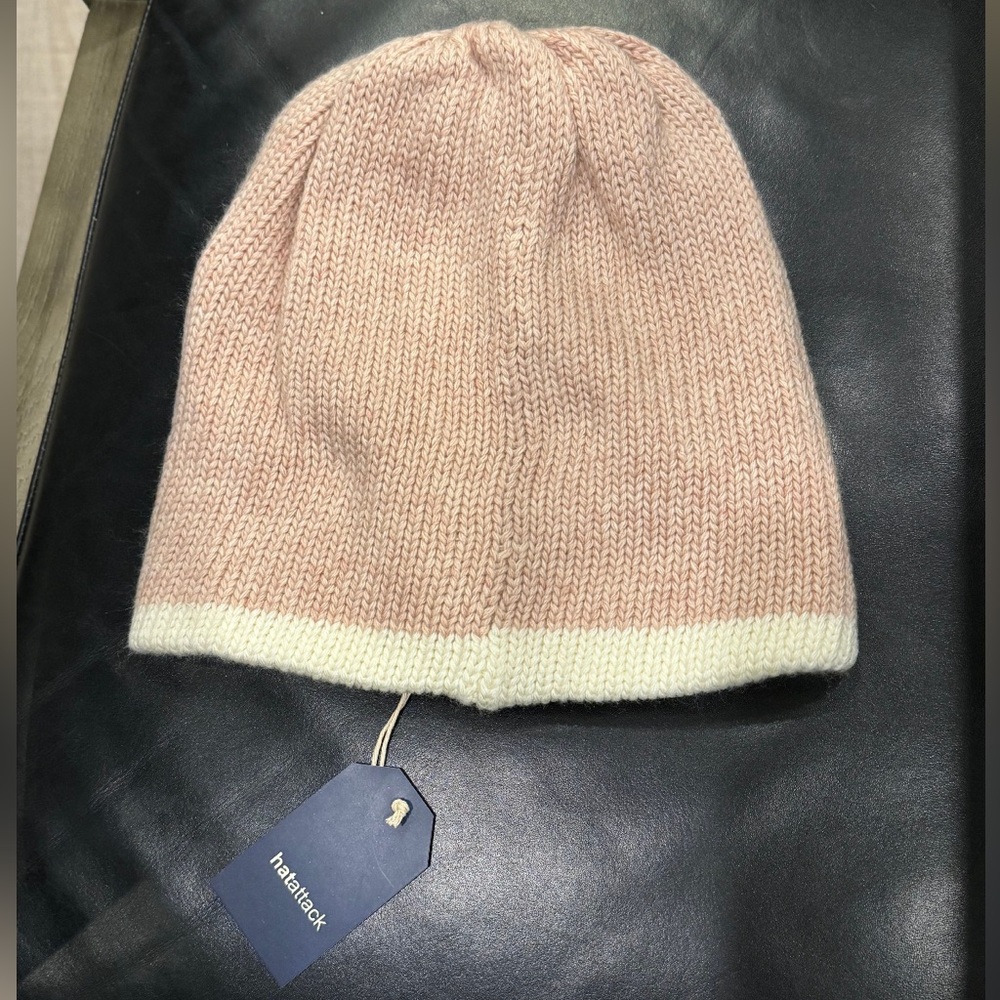 Hatattack Reversible Tipped Beanie, One Size, Natural, New With Tag